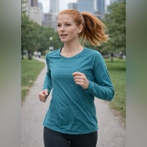 🇨🇦 Running Room turquoise long-sleeved running shirt